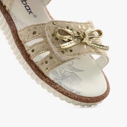 Meisjes sandalen met stippen goud