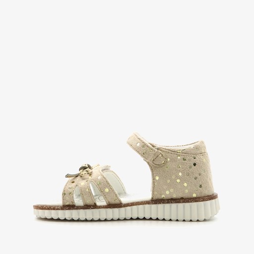 Meisjes sandalen met stippen goud