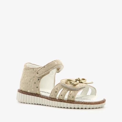 Meisjes sandalen met stippen goud