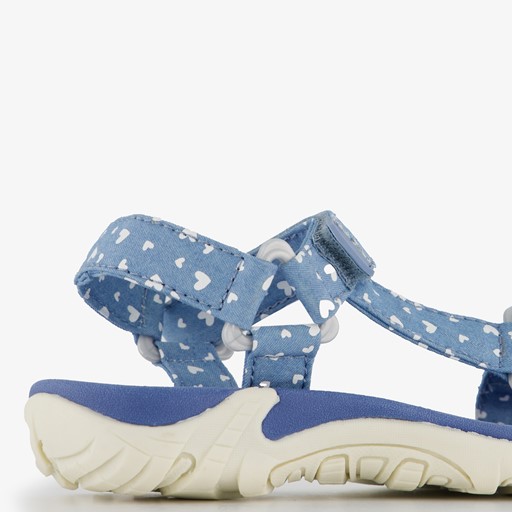 Meisjes denim sandalen met hartjes