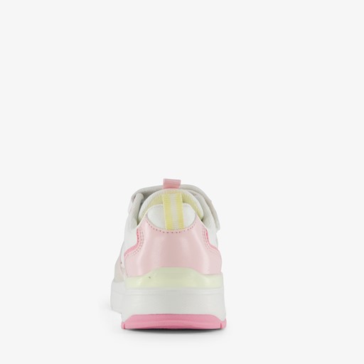 Meisjes sneakers wit pastelroze