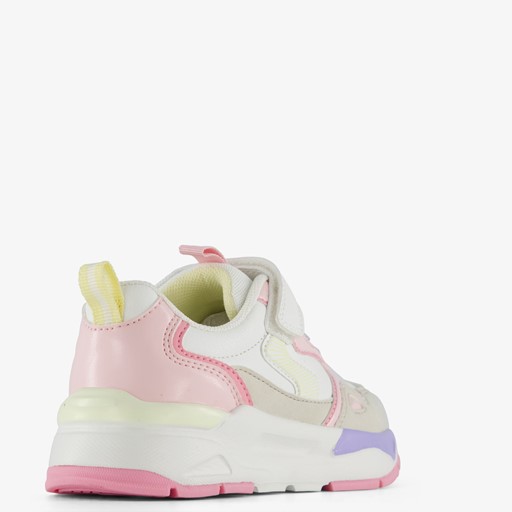 Meisjes sneakers wit pastelroze