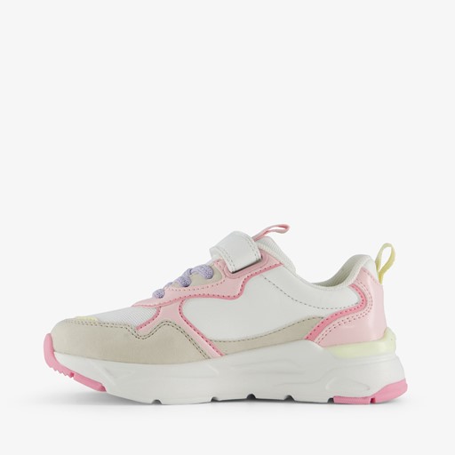Meisjes sneakers wit pastelroze