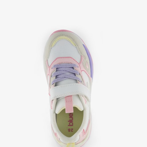 Meisjes sneakers wit pastelroze