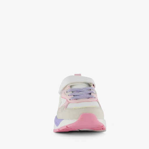Meisjes sneakers wit pastelroze