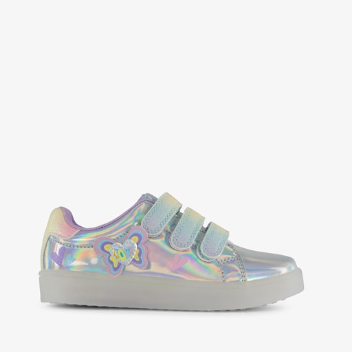 Meisjes sneakers zilver met lichtjes