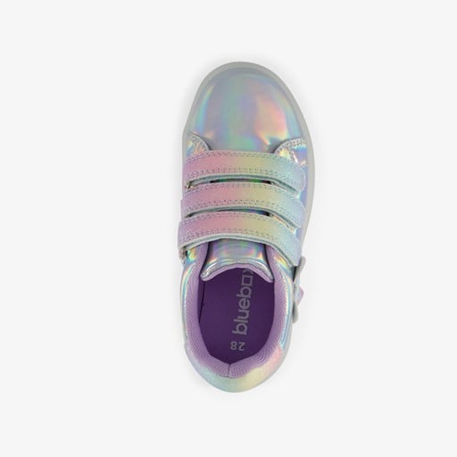 Meisjes sneakers zilver met lichtjes