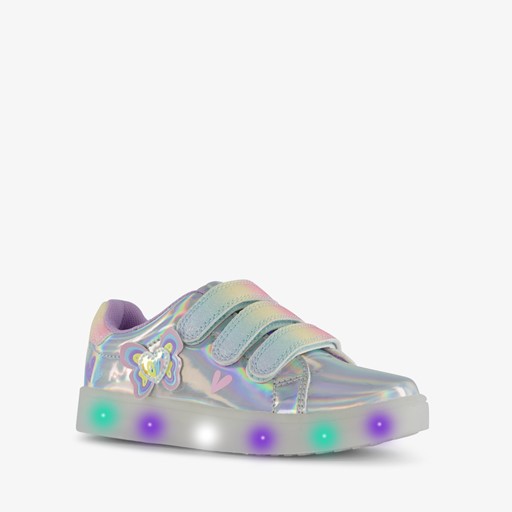 Meisjes sneakers zilver met lichtjes