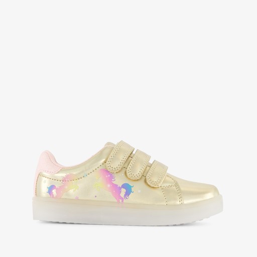 Meisjes sneakers met lichtjes goud