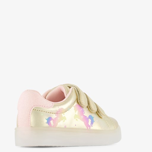 Meisjes sneakers met lichtjes goud