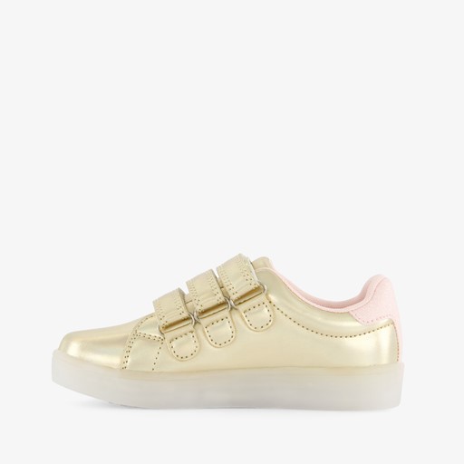 Meisjes sneakers met lichtjes goud