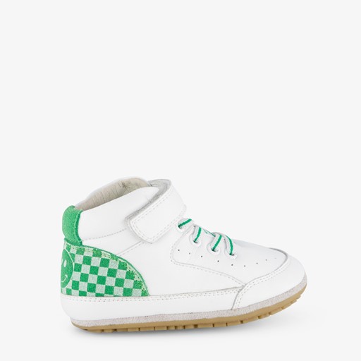 Leren babyschoenen met smiley