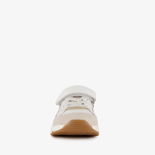 Leren meisjes sneakers wit met tijgerprint