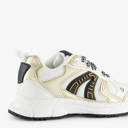 Meisjes sneakers wit goud