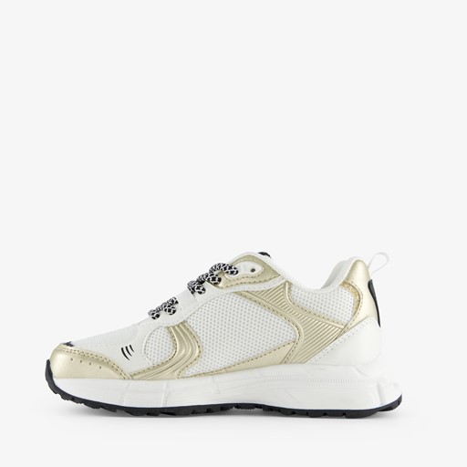 Meisjes sneakers wit goud