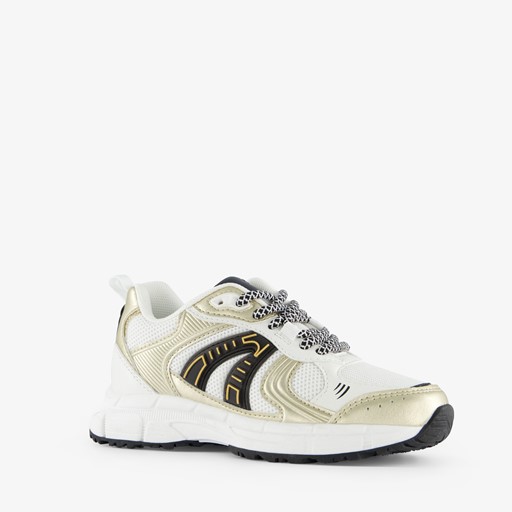 Meisjes sneakers wit goud