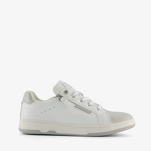 Meisjes sneakers wit zilver