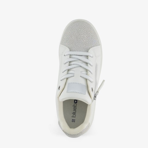 Meisjes sneakers wit zilver