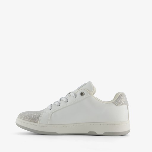 Meisjes sneakers wit zilver