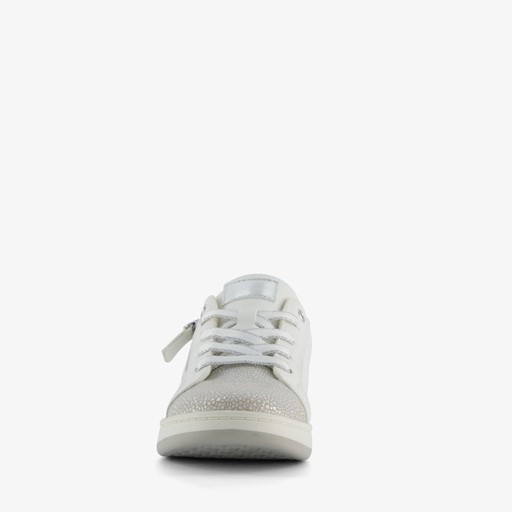 Meisjes sneakers wit zilver