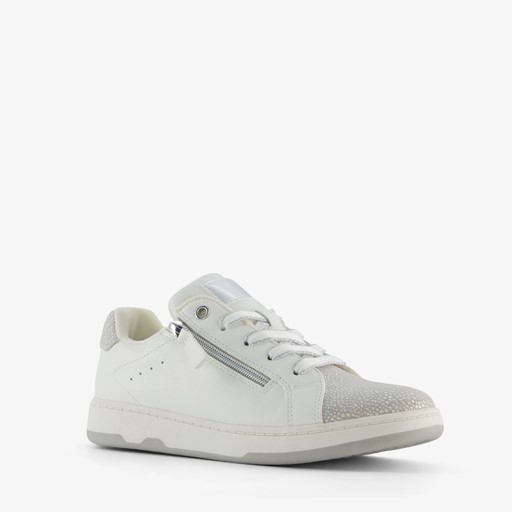 Meisjes sneakers wit zilver