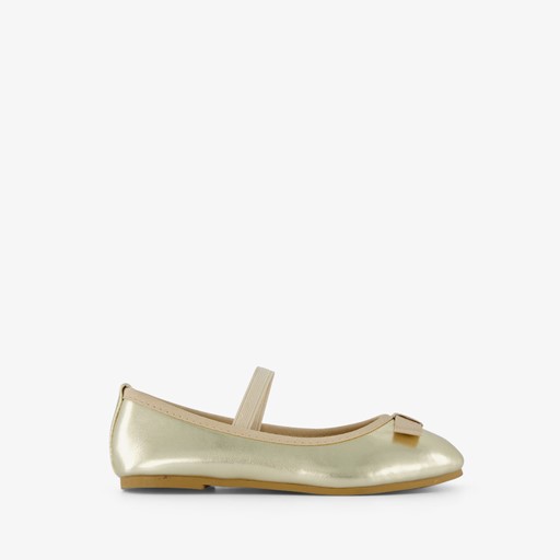 Meisjes ballerina's met strikje goud