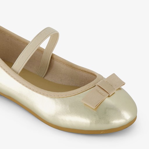 Meisjes ballerina's met strikje goud