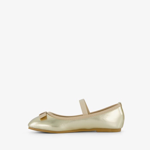 Meisjes ballerina's met strikje goud