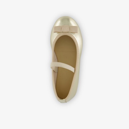 Meisjes ballerina's met strikje goud