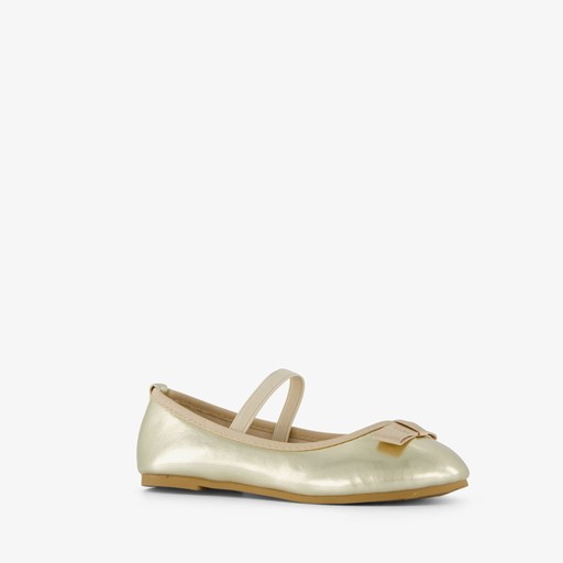 Meisjes ballerina's met strikje goud