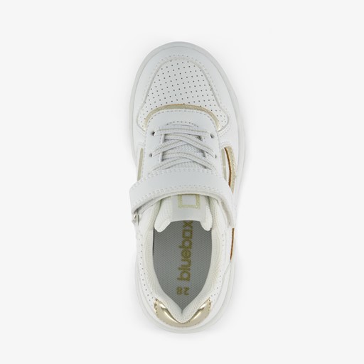 Meisjes sneakers wit met gouden details
