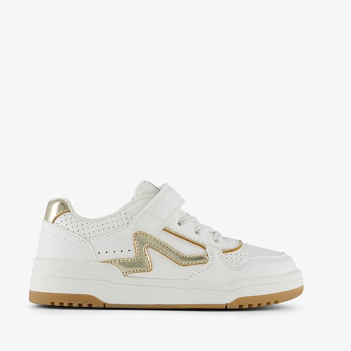 Meisjes sneakers wit met gouden details