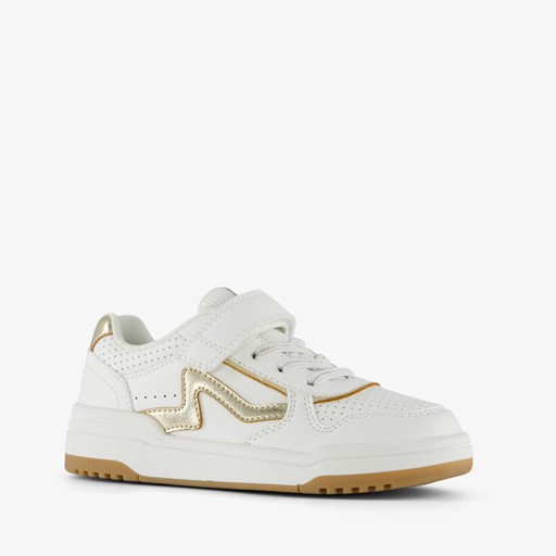 Meisjes sneakers wit met gouden details