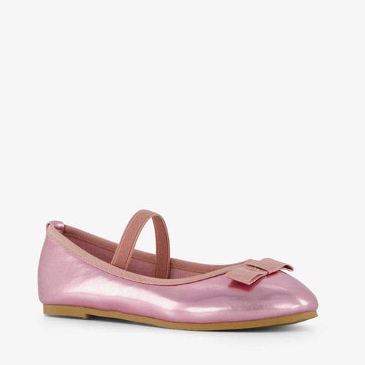 Meisjes ballerina's met strikje roze