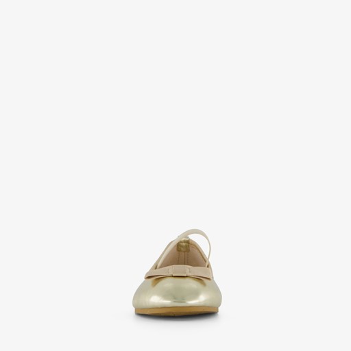 Meisjes ballerina's met strikje goud