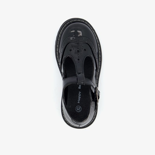 Meisjes lak loafers zwart met gesp