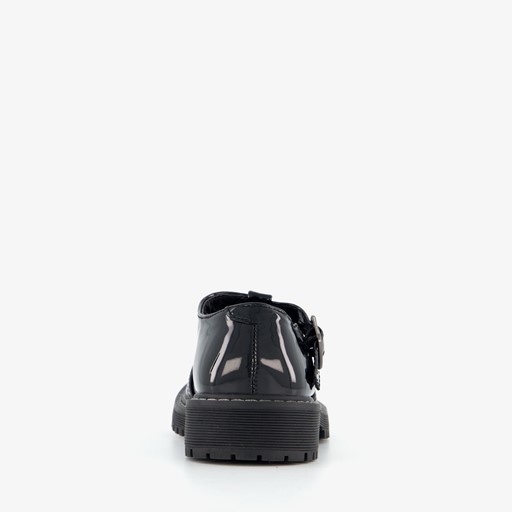 Meisjes lak loafers zwart met gesp