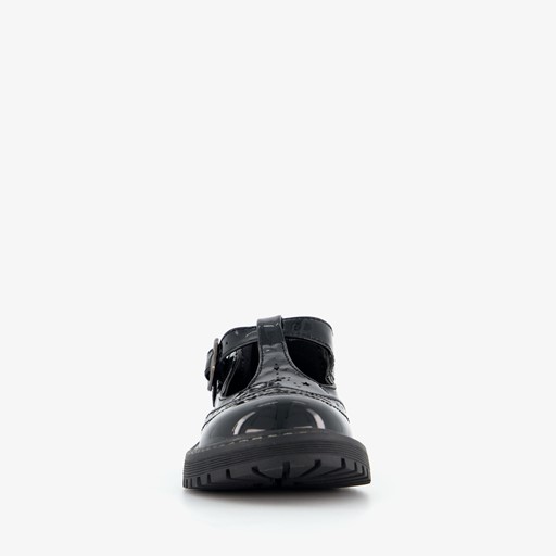 Meisjes lak loafers zwart met gesp