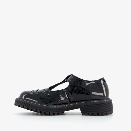 Meisjes lak loafers zwart met gesp