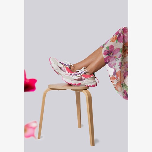 ONLY Shoes dames dad sneakers met roze zool