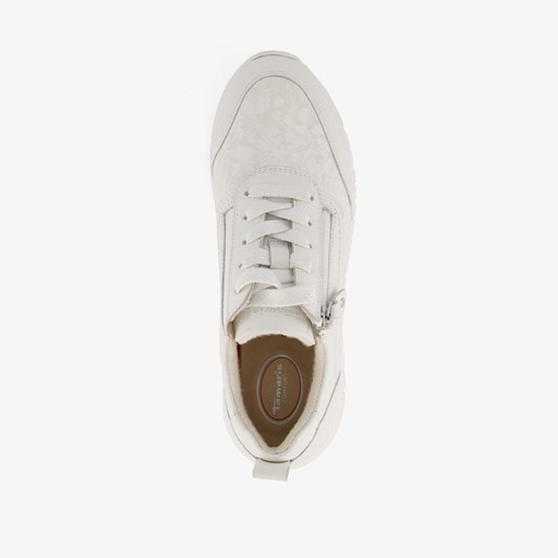Comfort leren dames sneakers wit