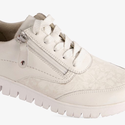 Comfort leren dames sneakers wit
