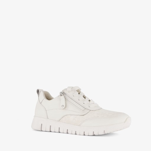 Comfort leren dames sneakers wit