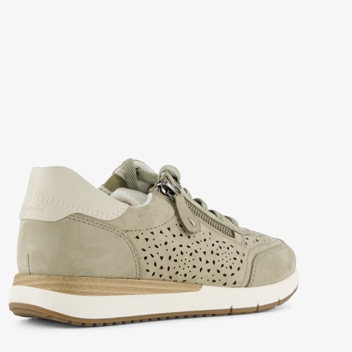 Comfort leren dames sneakers lichtgroen