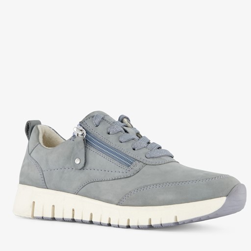 Comfort leren dames sneakers blauw