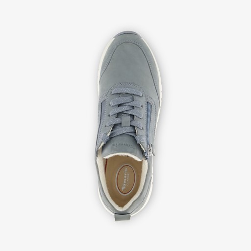 Comfort leren dames sneakers blauw