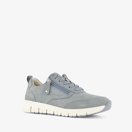 Comfort leren dames sneakers blauw