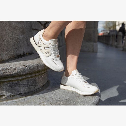 Dames sneakers wit goud