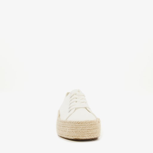 Dames sneakers met jute zool wit