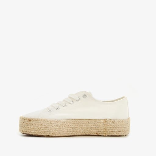 Dames sneakers met jute zool wit